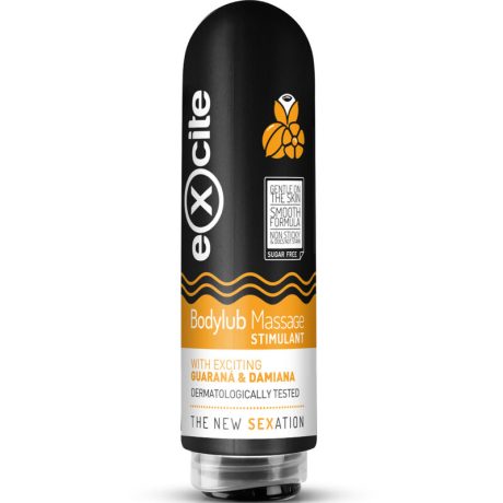 LUBRIFICANTE CORPORAL PARA MASSAGEM COM GUARANÁ E DAMIANA 200ML | EXCITE