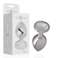 PLUG ANAL DE METAL COM DIAMANTE L 9X4CM