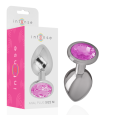 PLUG ANAL DE METAL COM DIAMANTE ROSA 8X3.3CM