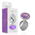 PLUG ANAL DE METAL COM DIAMANTE VIOLETA M 8X3.3CM