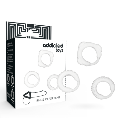 CONJUNTO DE 3 C-RING TRANSPARENTES ADDICTED TOYS