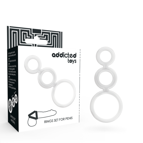 CONJUNTO DE ANÉIS PARA PÉNIS TRANSPARENTES ADDICTED TOYS