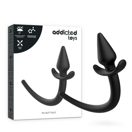 PLUG ANAL COM CAUDA PRETO 7X3CM