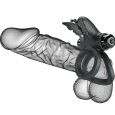 PRETTY LOVE – VIBRADOR DE ANEL DUPLO COM ESTIMULADOR PRETO