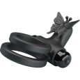 PRETTY LOVE – VIBRADOR DE ANEL DUPLO COM ESTIMULADOR PRETO