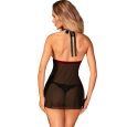 CAMISA DE NOITE E TANGA ROSSITA PRETA/VERMELHA L/XL