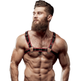 FETISH SUBMISSIVE ATTITUDE – ARNÊS ECOPIEL PECHO HOMBRE NEGRO/ROJO