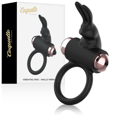 ANEL COQUETTE CHIC DESIRE COM VIBRADOR PRETO/OURO