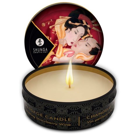 VELA DE MASSAGEM AROMA ESPUMANTE DE MORANGO 30ML | SHUNGA