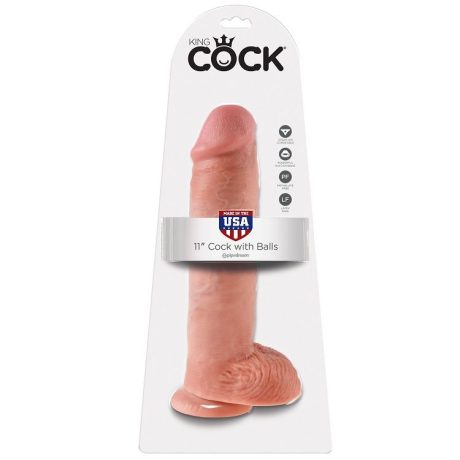 KING COCK - 9 PENE REALÍSTICO MARRÓN 22.9 CM