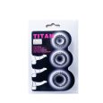BAILE TITAN SET 3PCS ANEIS PÉNIS PRETO 2.8 + 2.4 + 1.9 CM