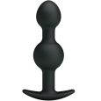 PLUG ANAL BOLAS PRETO 10.3X2.6CM | PRETTY LOVE