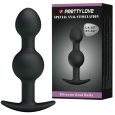 PLUG ANAL BOLAS PRETO 10.3X2.6CM | PRETTY LOVE