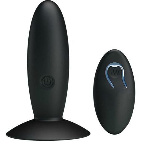 PLUG ANAL VIBRADOR COM CONTROLE REMOTO PRETO 11X3.3CM