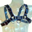 LEATHER BODY – ARNÊS CUERO AZUL Y NEGRO CHEST BULLDOG