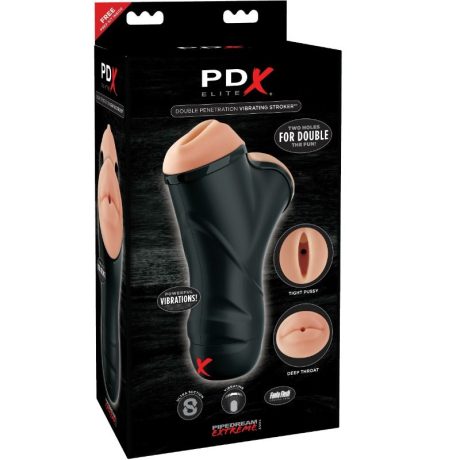 PDX ELITE DOUBLE PENETRATION MASTURBADOR VIBRATÓRIO