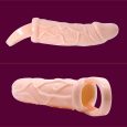 MEN EXTENSION VIBRATING COVER FOR PENIS WITH STRAP FLESH 13.5 CM