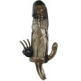 BRAVE MAN MANGA DE PÉNIS COM ESTIMULADOR ANAL E DE CLITÓRIS DUPLA BALA PRETO 16.5 CM
