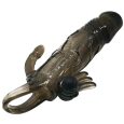 BRAVE MAN MANGA DE PÉNIS COM ESTIMULADOR ANAL E DE CLITÓRIS DUPLA BALA PRETO 16.5 CM