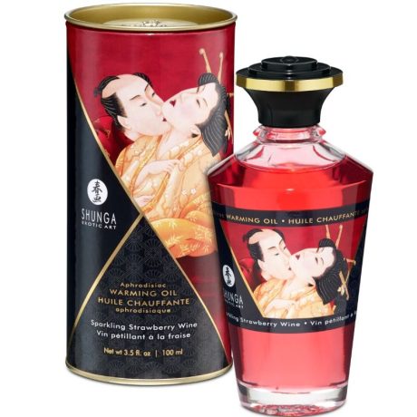 ÓLEO DE AQUECIMENTO AFRODISÍACO SABOR ESPUMANTE DE MORANGO 100ML | SHUNGA