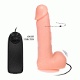 VIBRADOR REALISTA DONG COM ROTAÇÕES BEGE 20X7.4CM | BAILE
