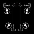FETISH SUBMISSIVE – POSICIÓN MASTER CON 4 ESPOSAS CON FORRO DE NEOPRENO