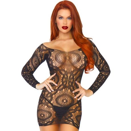 MINI VESTIDO COM MANGAS PRETO