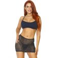 MINI VESTIDO DE REDE CRYSTALIZED PRETO