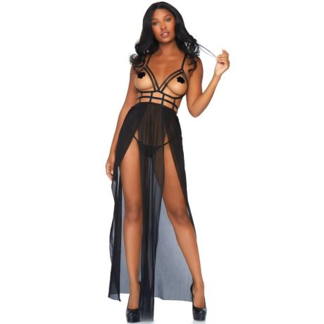 LEG AVENUE - BODYSTOCKING CON ABERTURA Y BRILLANTES T.U