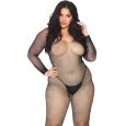 BODYSTOCKING CRYSTALIZED PRETO XL/XXL