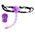 STRAP-ON COM VIBRADOR ANAL E VAGINAL BUTTERFLY ROXO | BAILE
