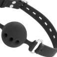 MORDAÇA COM BOLA EM SILICONE PRETA