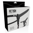 FETISH SUBMISSIVE SILICONE STRAP-ON VIBRATÓRIO PRETO 15CM