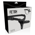 FETISH SUBMISSIVE SILICONE STRAP-ON REALISTA – PRETO 15 CM