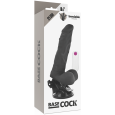 BASECOCK – VIBRADOR REALÍSTICO CONTROL REMOTO NEGRO 20 CM -O- 4 CM
