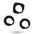 CONJUNTO DE 3 C-RING EM PRETO ADDICTED TOYS