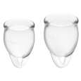 2 COPOS MENSTRUAIS FEEL CONFIDENT TRANSPARENTE 15+20ML | SATISFYER