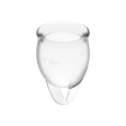 2 COPOS MENSTRUAIS FEEL CONFIDENT TRANSPARENTE 15+20ML | SATISFYER