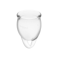 2 COPOS MENSTRUAIS FEEL CONFIDENT TRANSPARENTE 15+20ML | SATISFYER