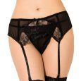 CINTO DE LIGAS E TANGA LACE PRETO S/M