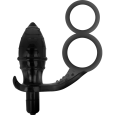 PLUG ANAL VIBRADOR COM ANEL DUPLO PRETO 8X4CM