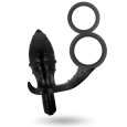 PLUG ANAL VIBRADOR COM ANEL DUPLO PRETO 8X4CM
