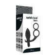PLUG ANAL VIBRADOR COM ANEL DUPLO PRETO 8X4CM