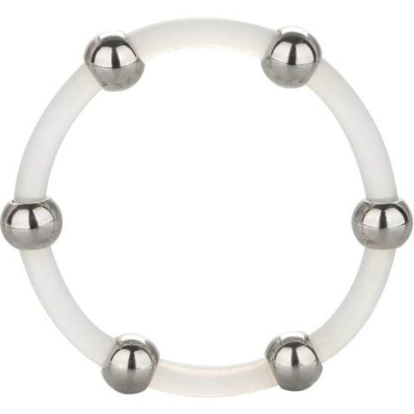 CALEX STEEL ANEL SILICONE COM BEADS XL