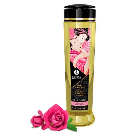 ÓLEO DE MASSAGEM ERÓTICO APHRODISIA AROMA PÉTALAS DE ROSA 240ML | SHUNGA
