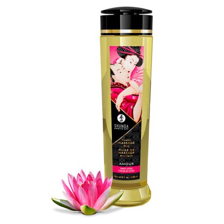 ÓLEO DE MASSAGEM ÉROTICO AMOUR AMORA LÓTUS DOCE 240ML | SHUNGA