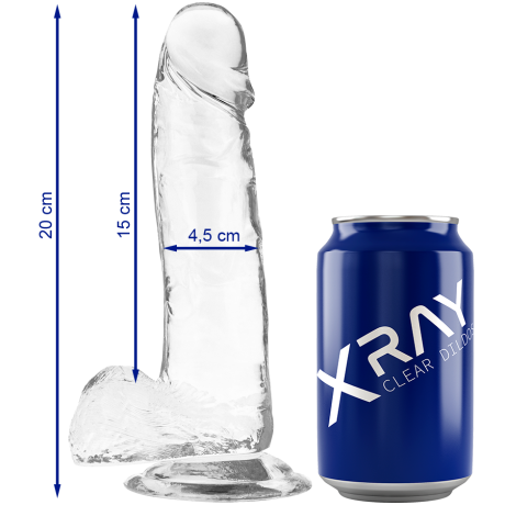 XRAY DILDO TRANSPARENTE 20CM X 4.5CM