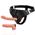 HARNESS ATTRACTION MURDOCK STRAP-ON 1 + 1 DILDO CARNE 19.8 + 15CM X 4CM