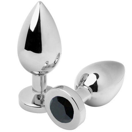 PLUG ANAL COM DIAMANTE PRETO M 7.6X3.3CM
