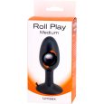 PLUG ANAL DE SILICONE ROLL PLAY PRETO M 10X3.3CM